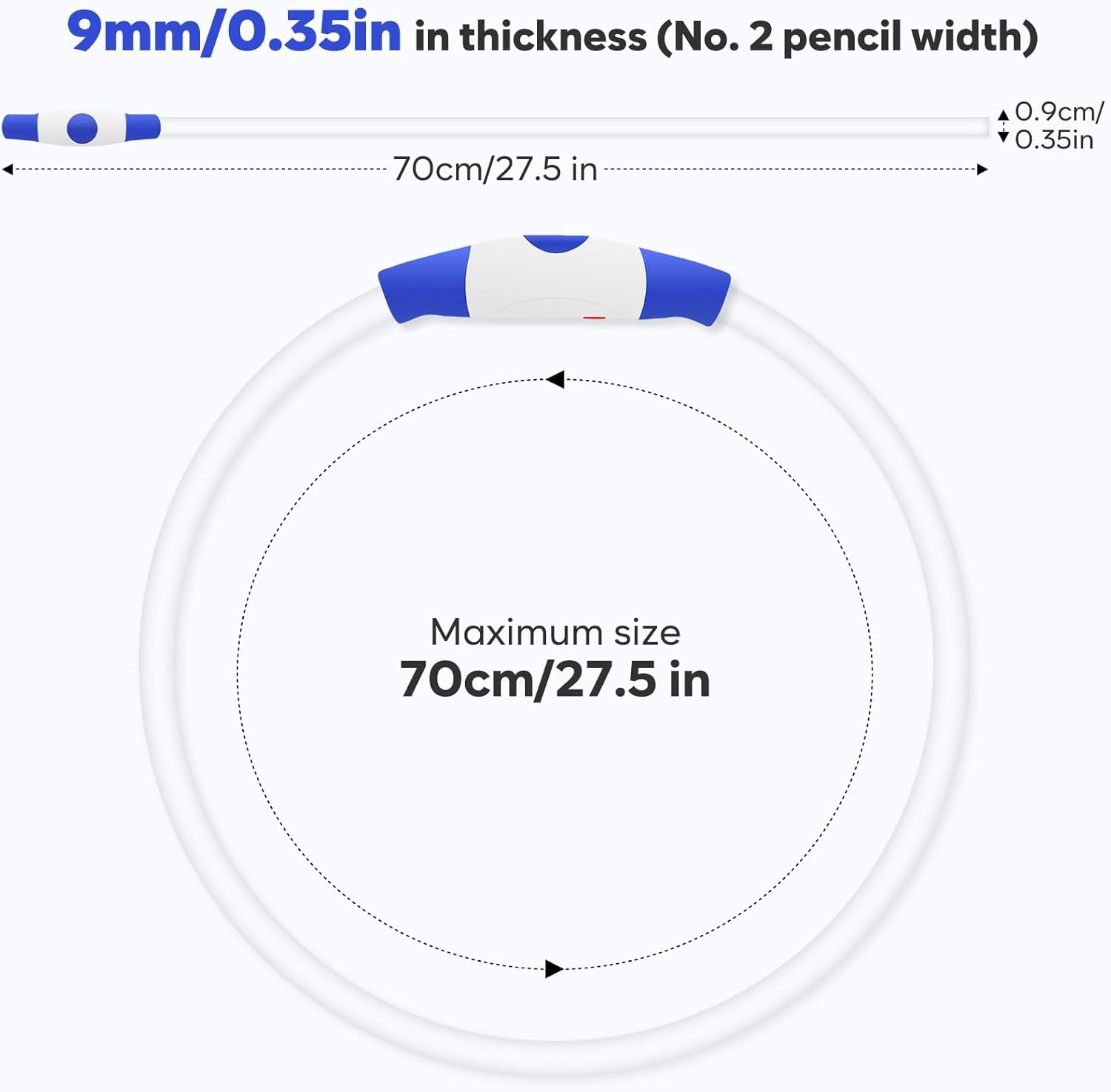 Rechargeable LED Dog Collar – Waterproof Light-Up Safety Collar for Night Walking (Blue)