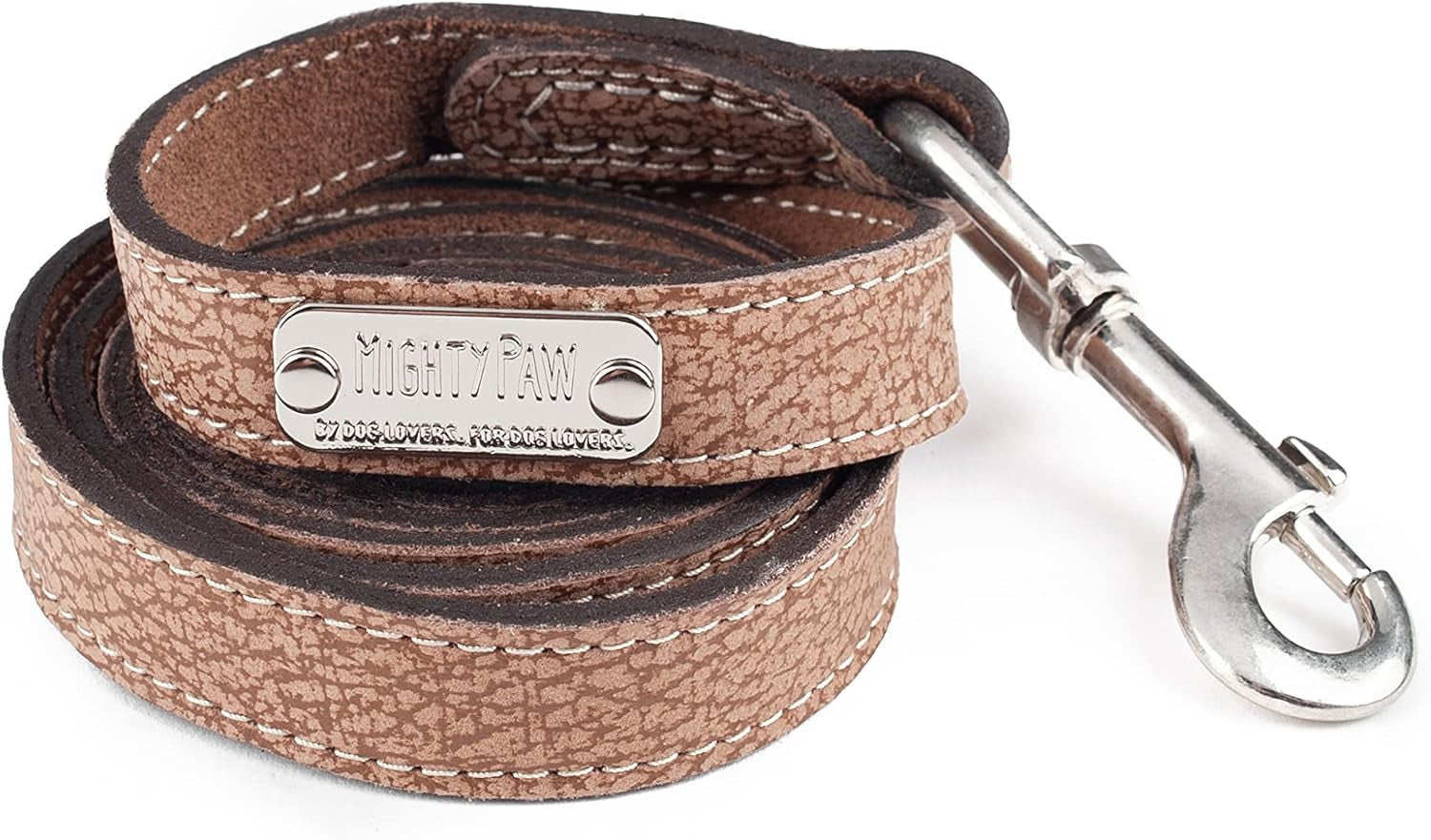 Luxury Genuine Leather Dog Leash – Premium 5 ft Soft Leather Pet Lead (Light Brown)
