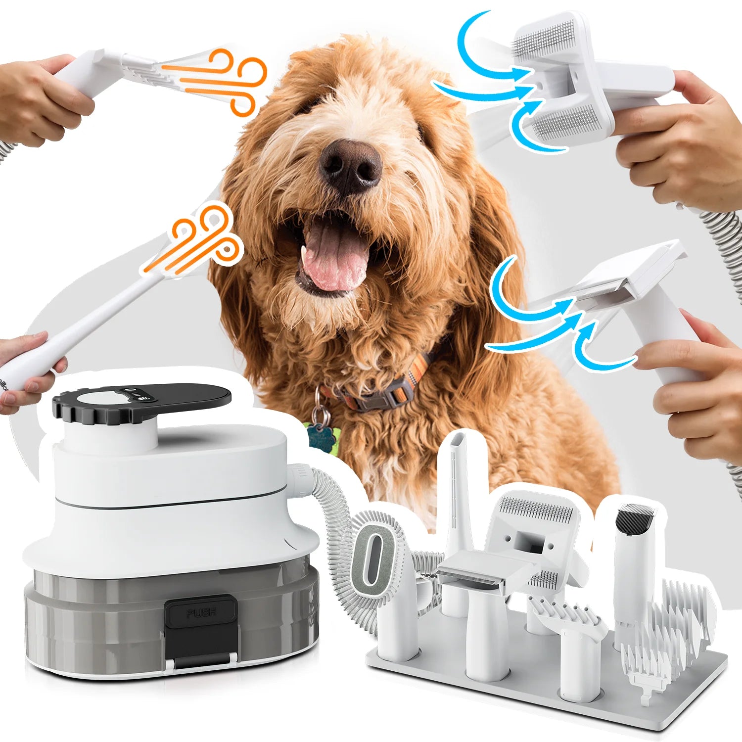 6-in-1 Pet Grooming Vacuum Kit – Professional Dog & Cat Grooming System