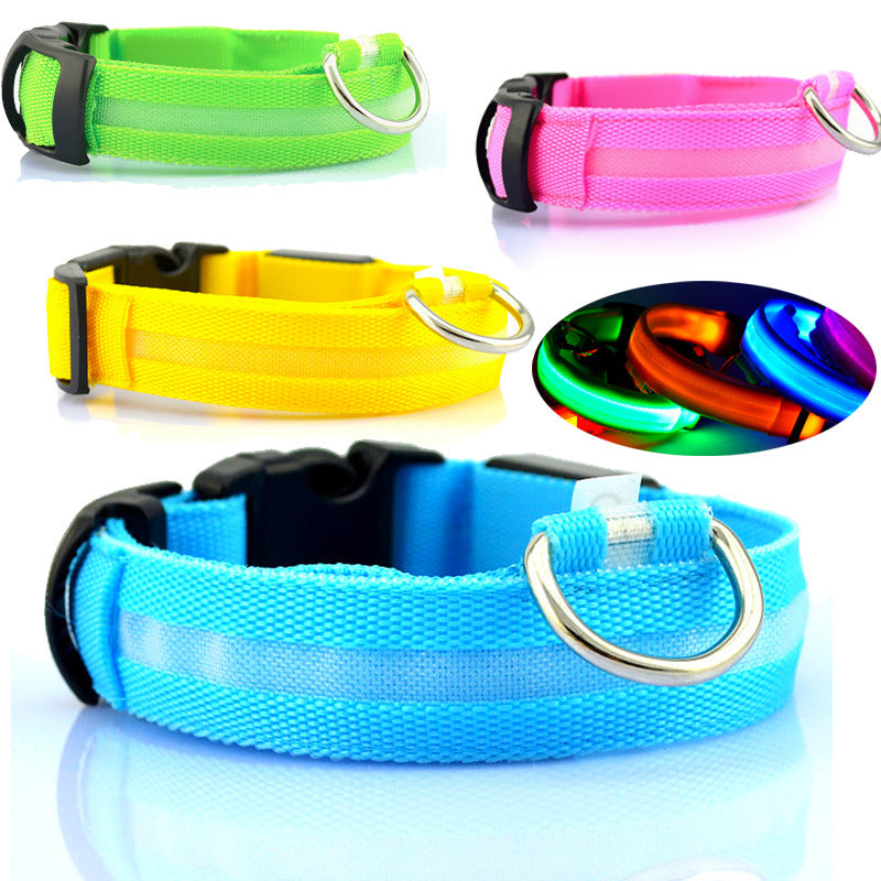 LED Fiber Optic Dog Collar with Tracker – Night Safety Collar
