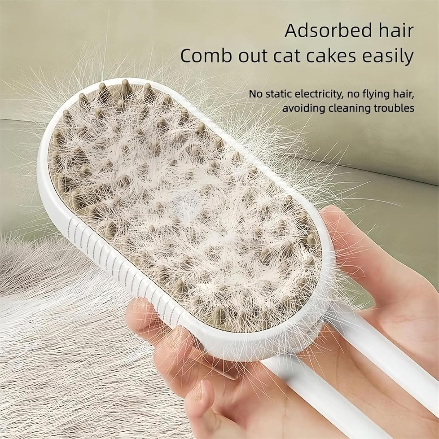 3-in-1 Pet Steam Grooming Brush for Cats & Dogs