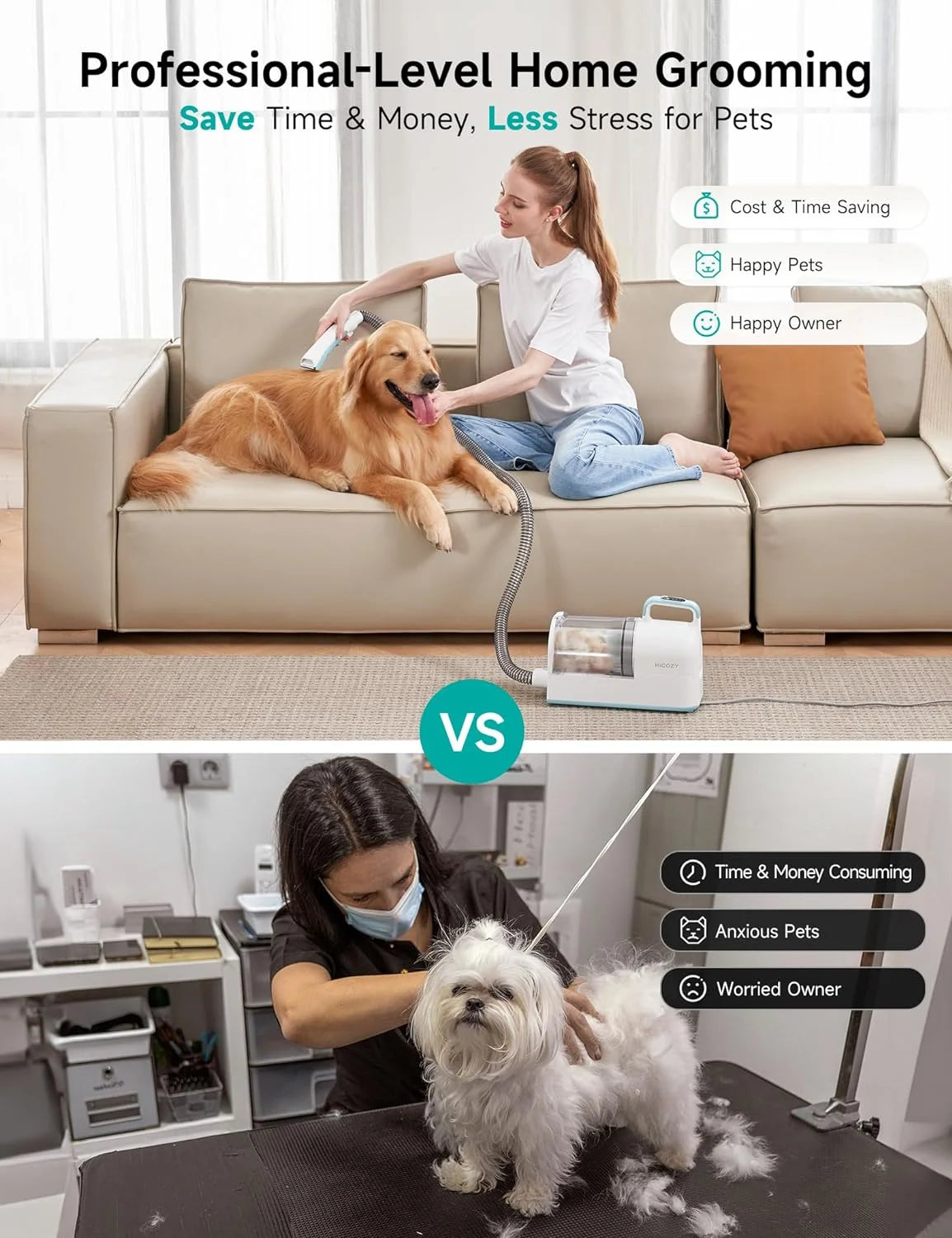 Professional Pet Grooming Vacuum Kit – Dog Clippers & Hair Removal System