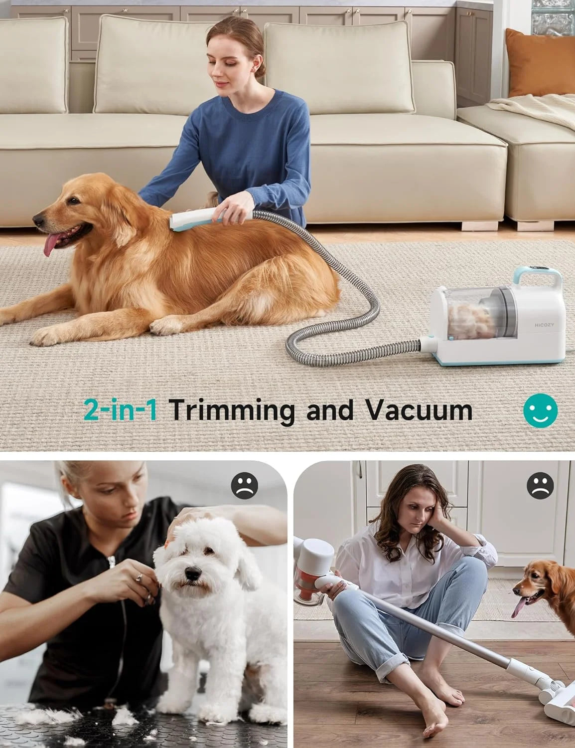 Professional Pet Grooming Vacuum Kit – Dog Clippers & Hair Removal System