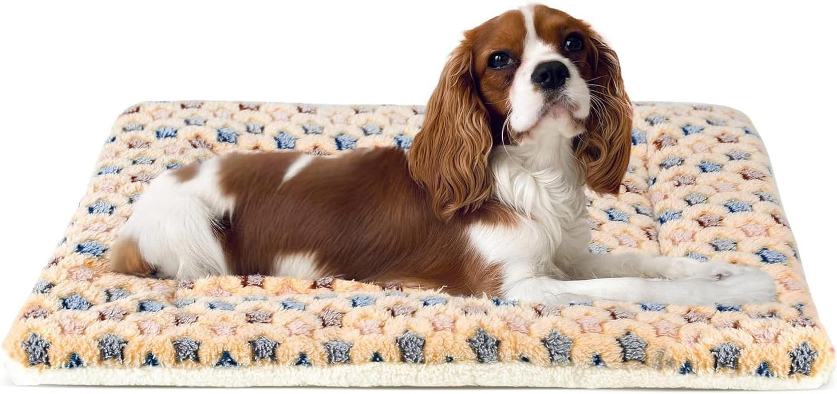 Dog Crate Pad – Ultra Soft Reversible Fleece Pet Bed Mat with Star Print (23" × 18")