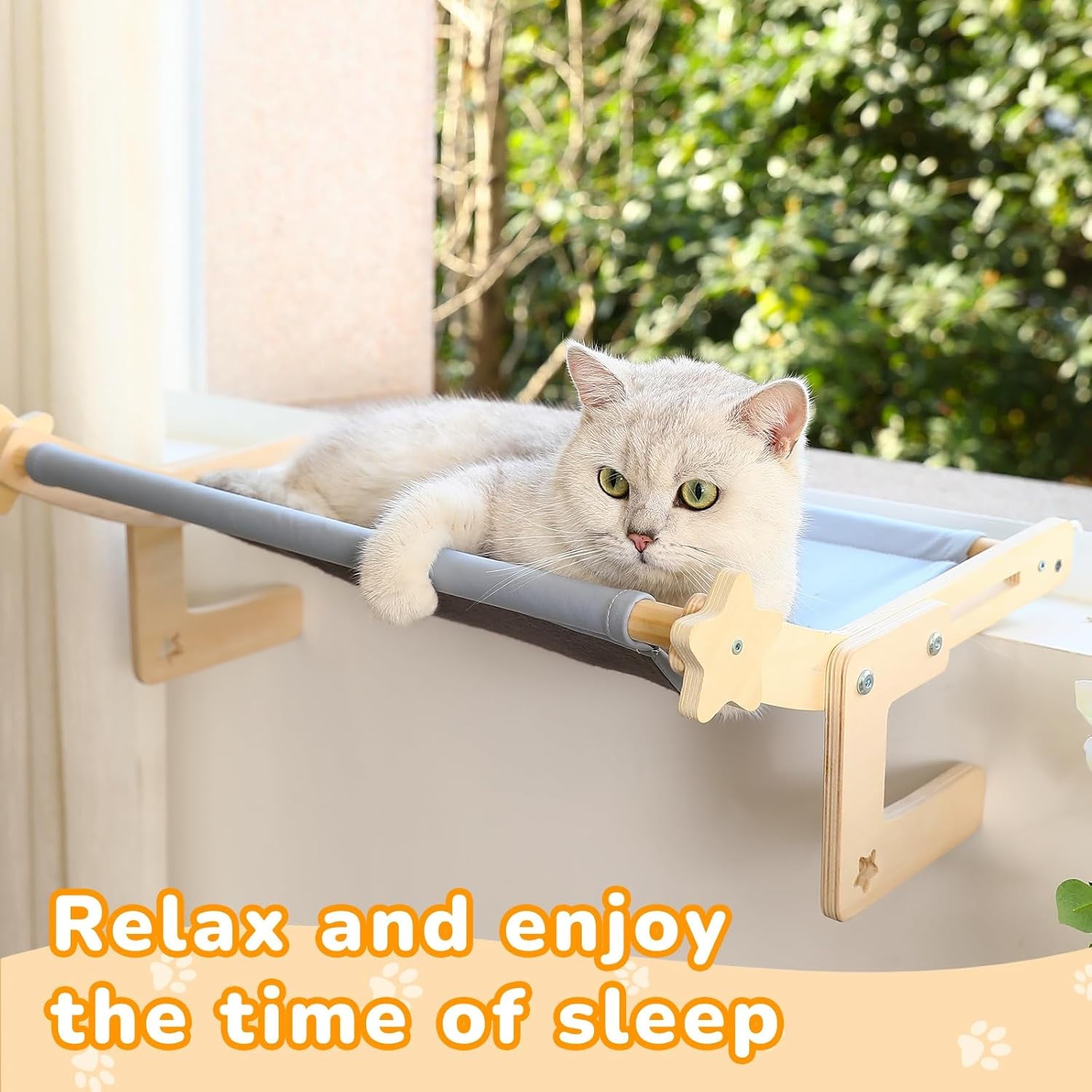 Cozy Hammock Bed with Solid Wood Frame