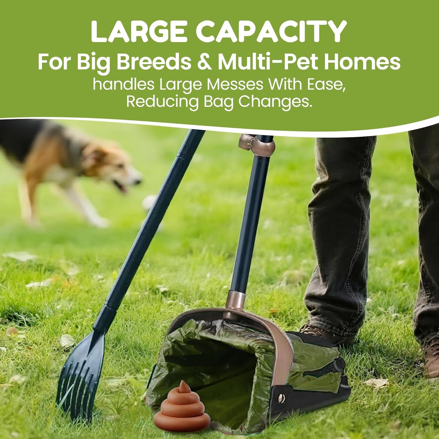 Large Dog Poop Bags with EZ Tie Handles – Strong Leakproof Pet Waste Bags (100 Count)