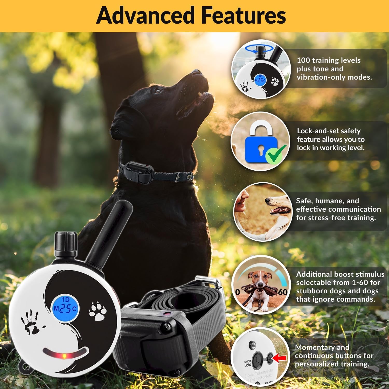 Remote Dog Training Collar – ½ Mile Range with Adjustable Stimulation