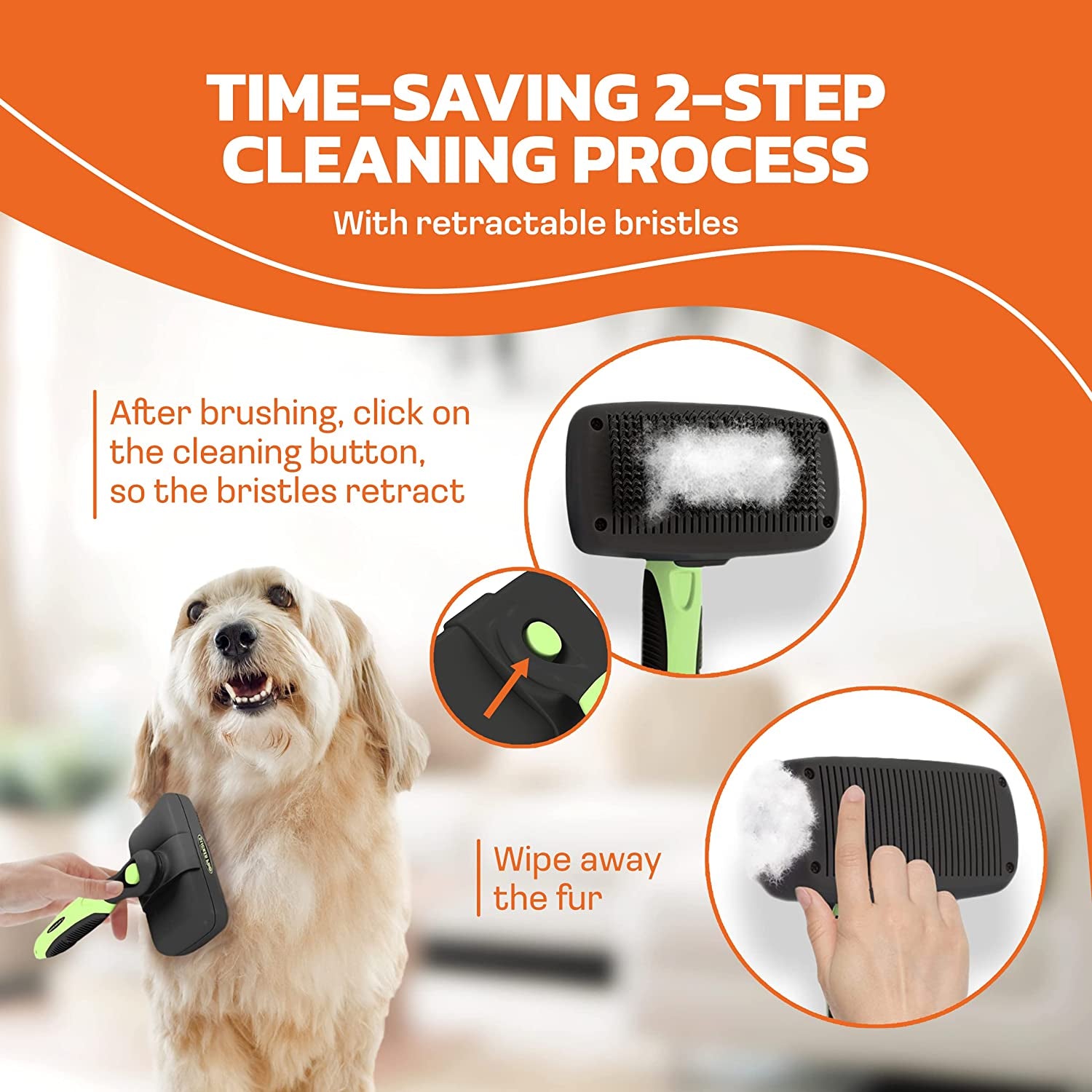  Deshedding Grooming brush for Medium & Large Pets