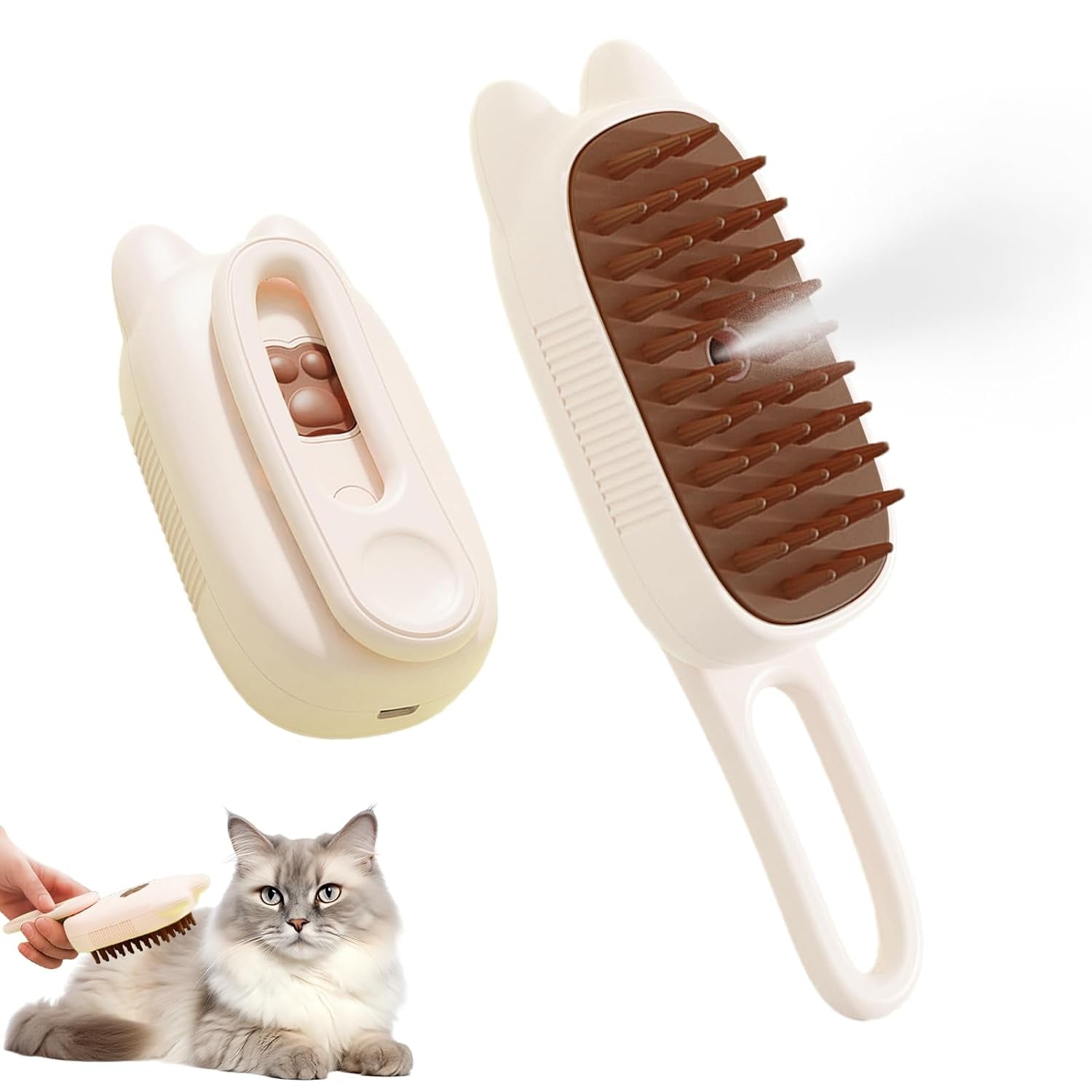 3-in-1 Pet Steam Grooming Brush for Cats & Dogs