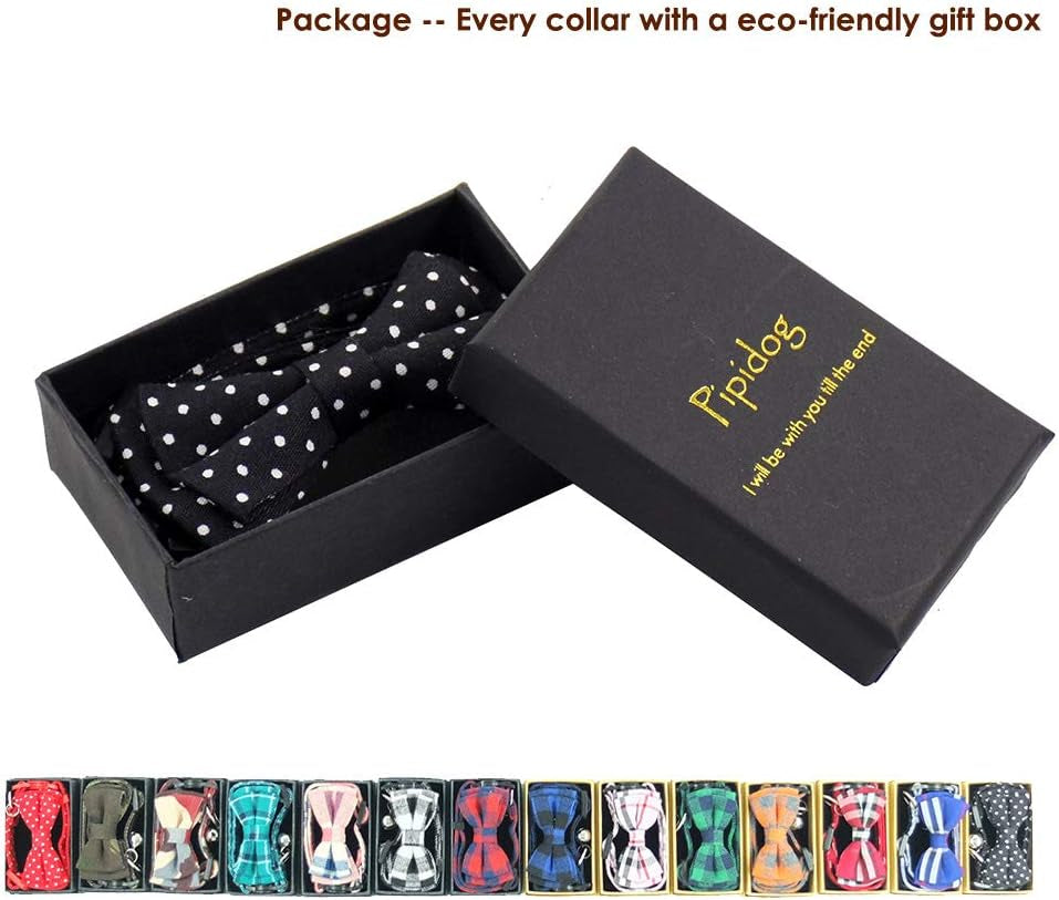 Cute Cat Collar with Bell & Bow Tie – for Kittens (Black Dots)