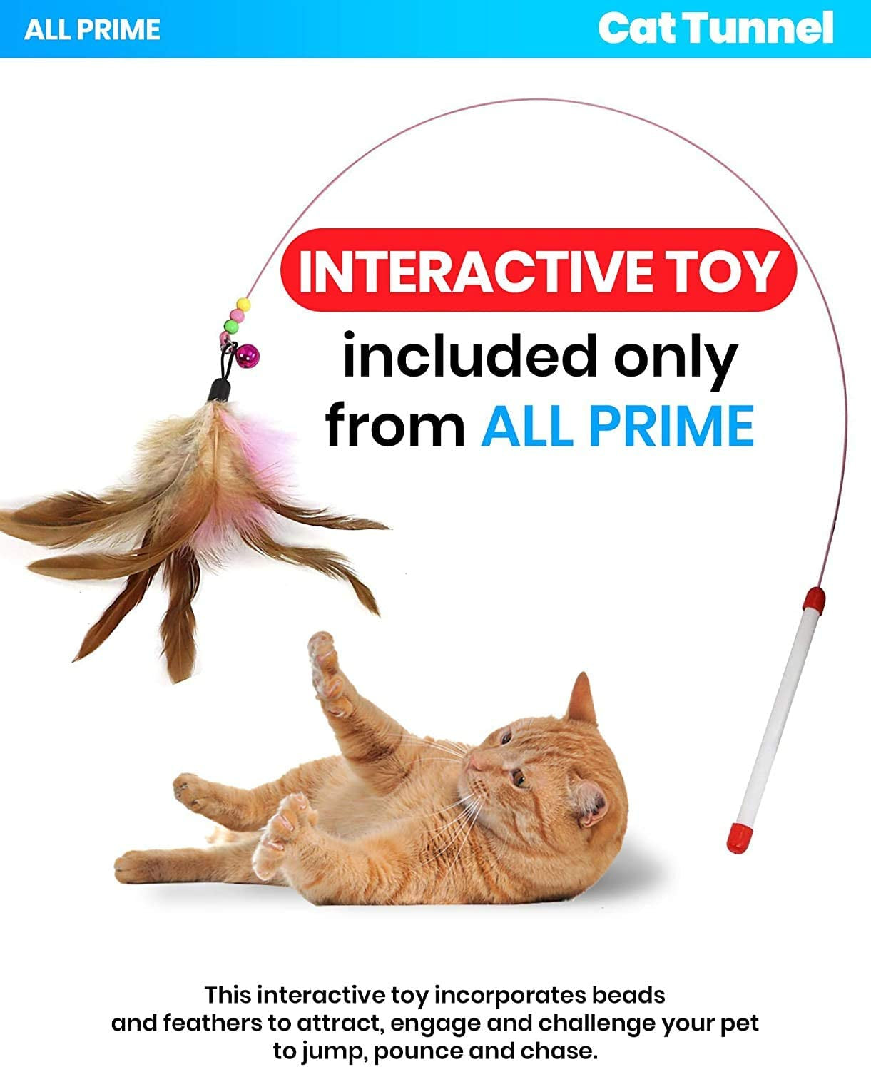 3-Way Cat Tunnel with Interactive Toy – Collapsible Play Tube for Cats