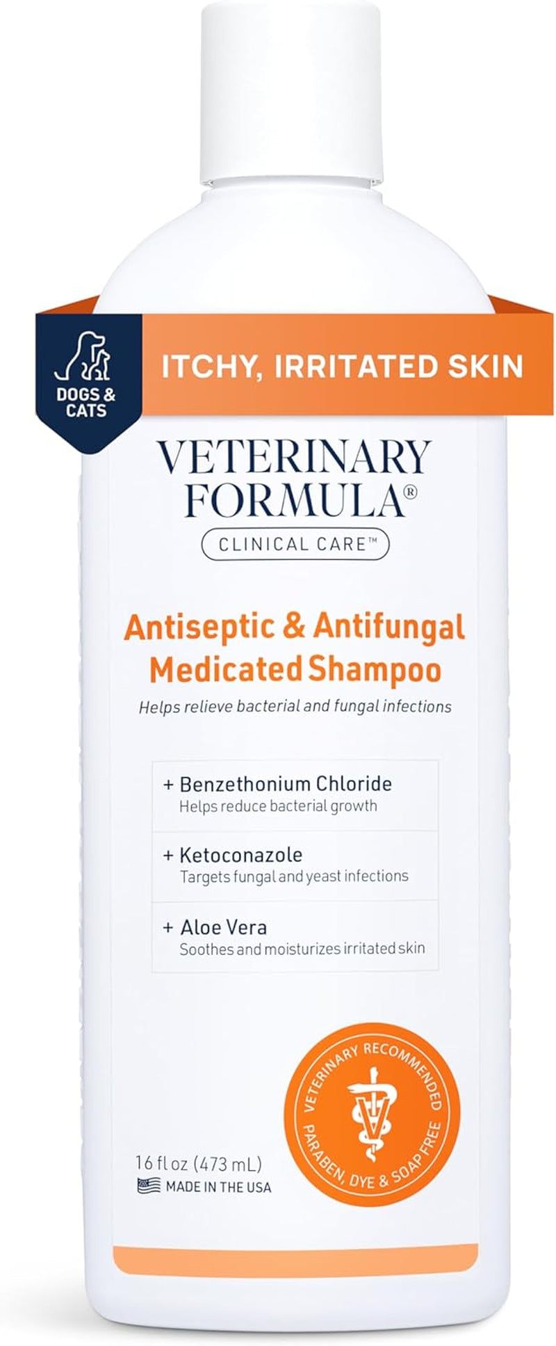 Antiseptic & Antifungal Medicated Pet Shampoo – Soothing Skin Relief for Dogs & Cats (16 oz)