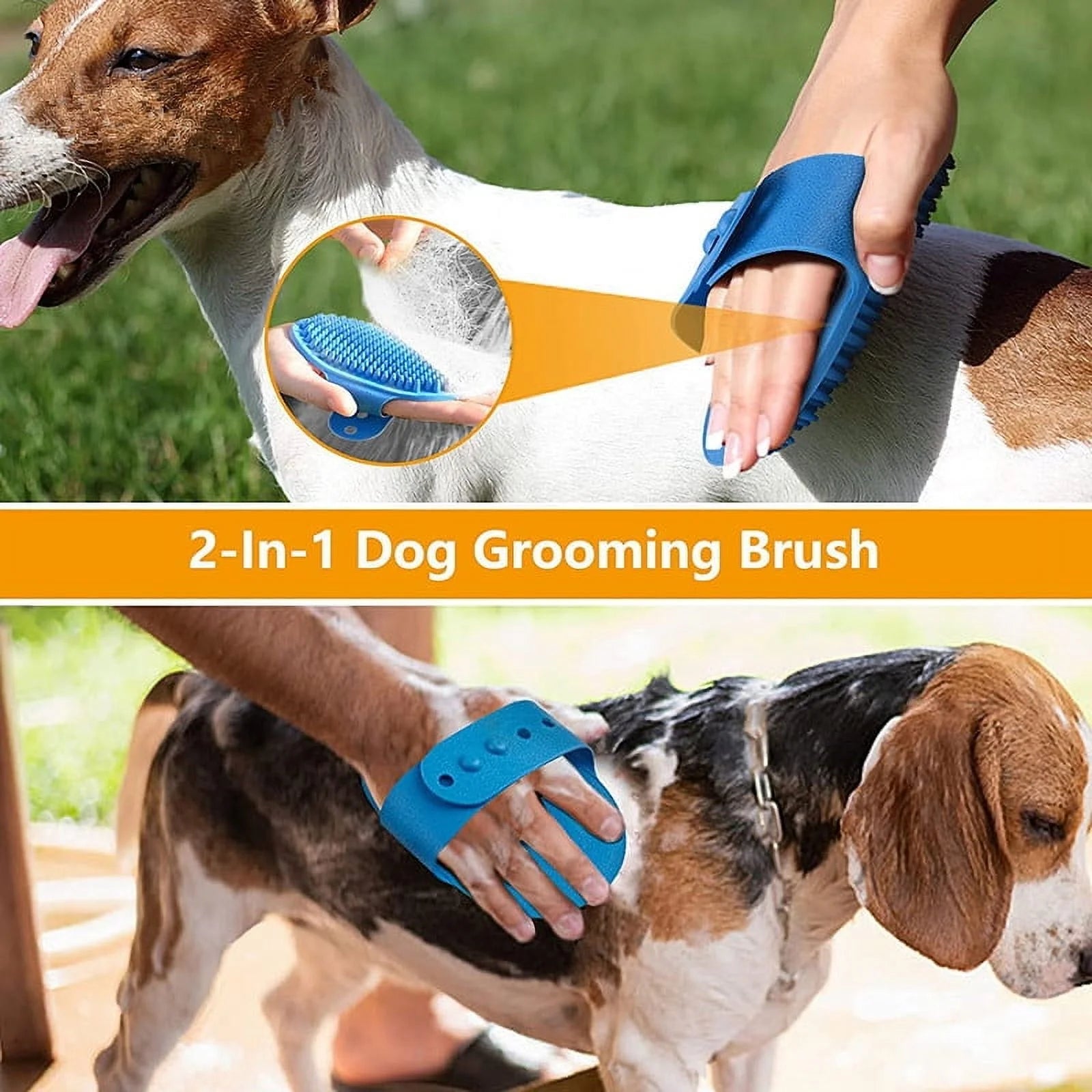 3-Pack Pet Bath Brush – Soft Silicone Grooming Brush for Dogs & Cats