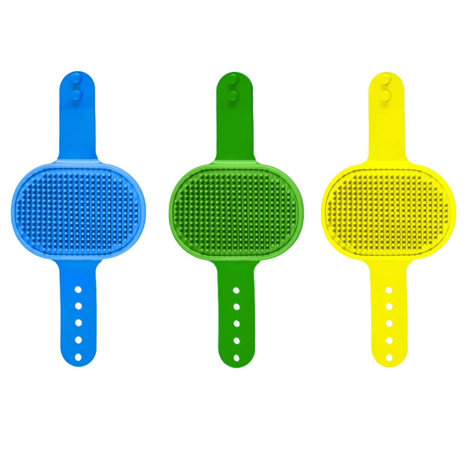 3-Pack Pet Bath Brush – Soft Silicone Grooming Brush for Dogs & Cats