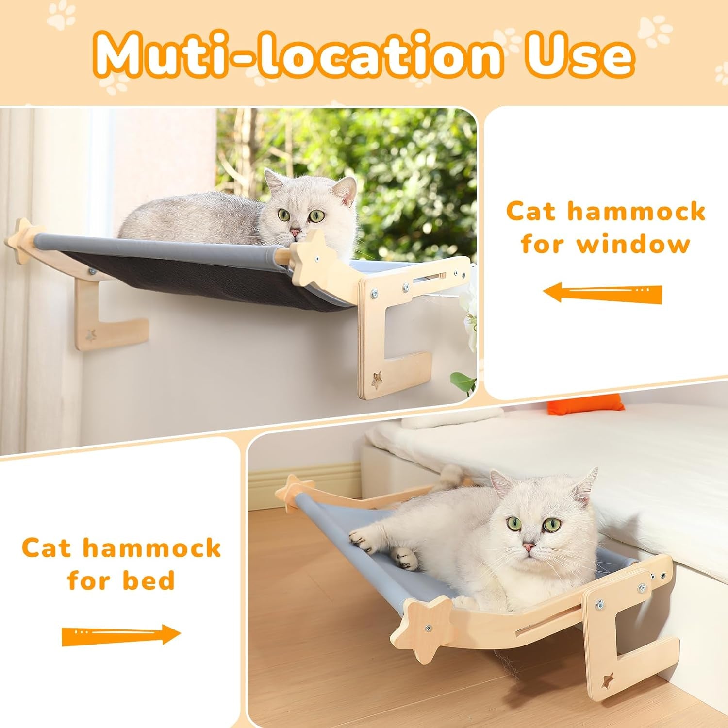 Cozy Hammock Bed with Solid Wood Frame