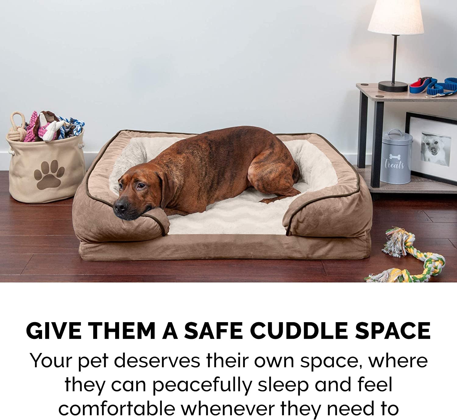 Orthopedic Dog Bed with Removable Bolsters 