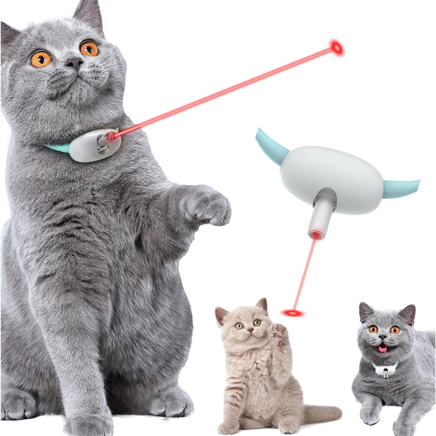 Hands-Free Teasing Laser Playmate Cat Collar 