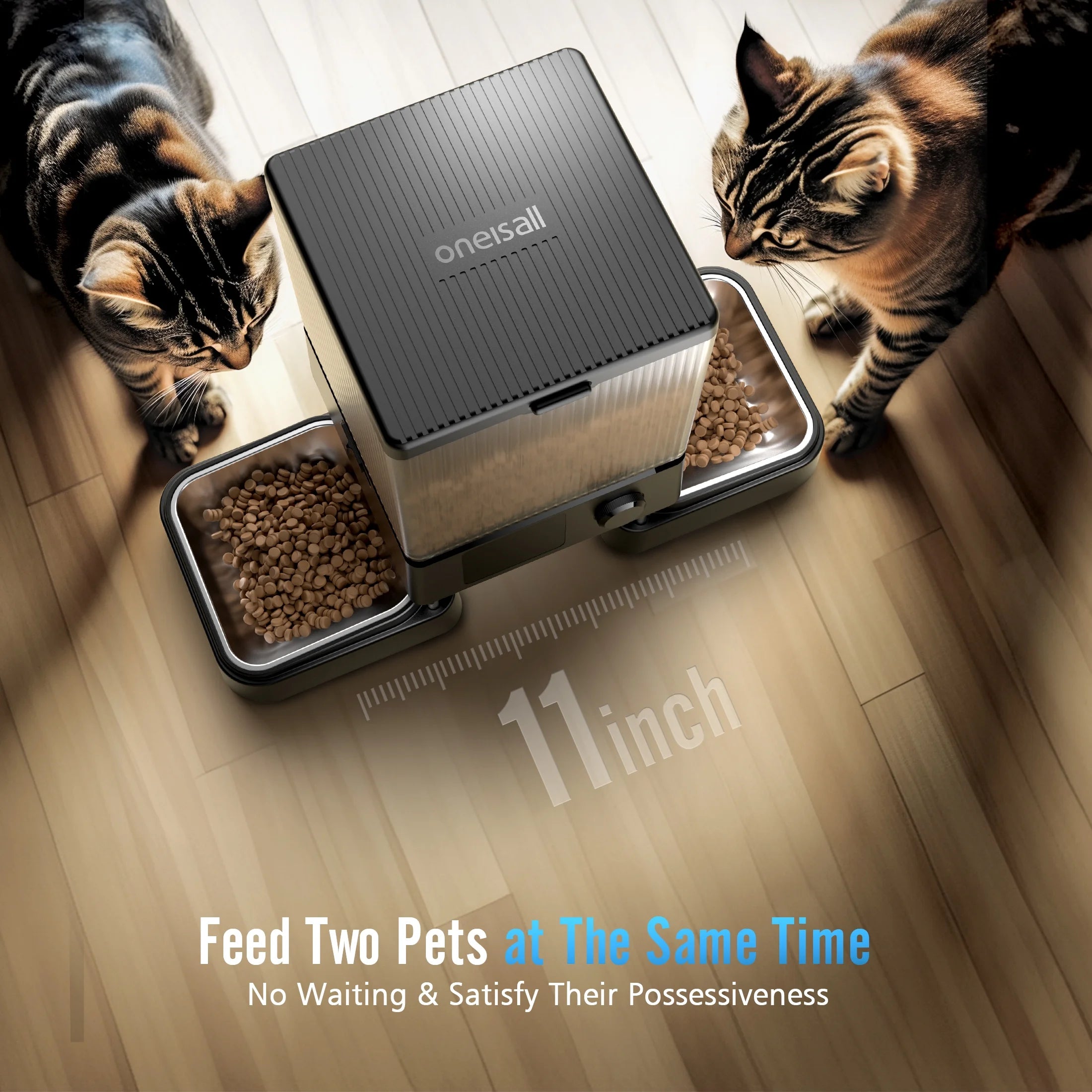 Smart Automatic Cat Feeder with Wi-Fi App Control – 5L Dual Bowl Pet Food Dispenser