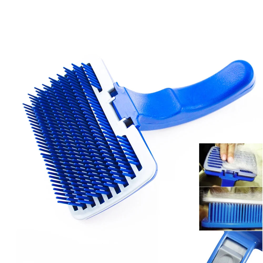 Self-Cleaning Slicker Brush – Grooming & Deshedding Tool for Dogs and Cats