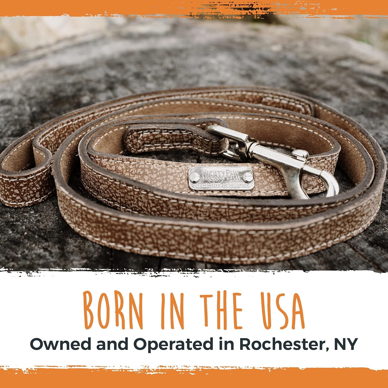 Luxury Genuine Leather Dog Leash – Premium 5 ft Soft Leather Pet Lead (Light Brown)