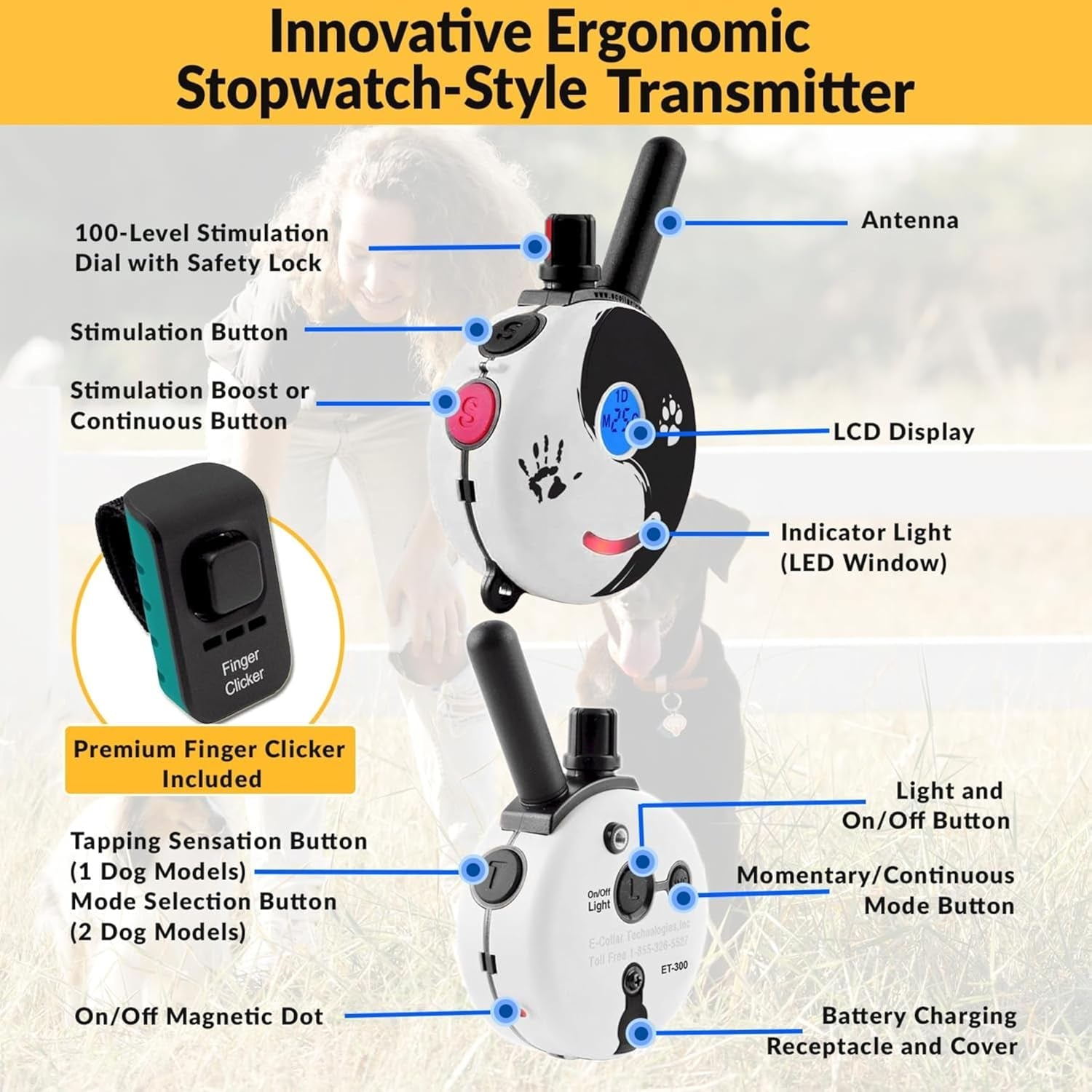 Remote Dog Training Collar – ½ Mile Range with Adjustable Stimulation