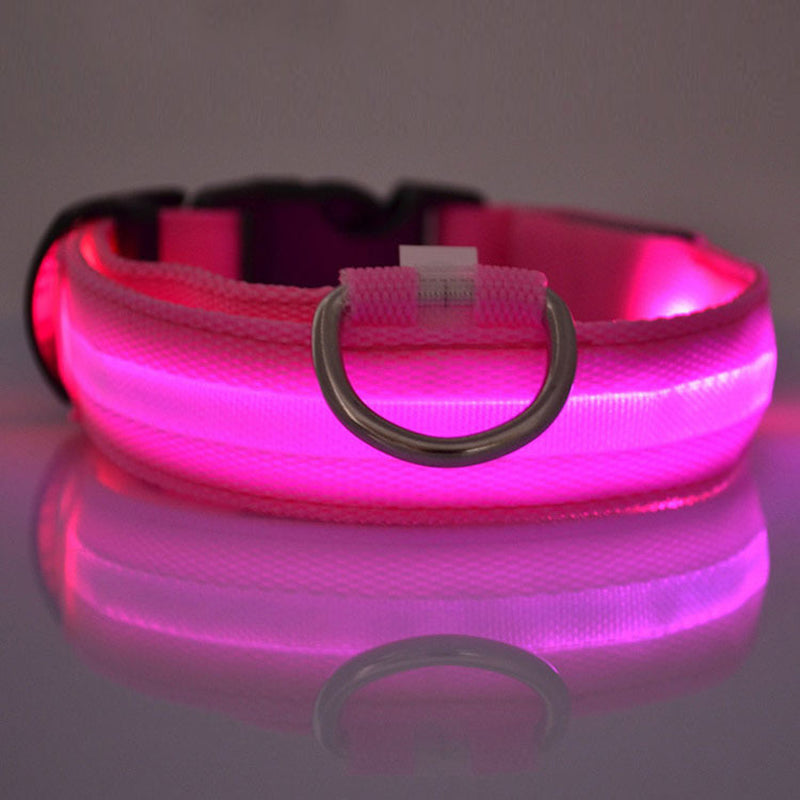 LED Fiber Optic Dog Collar with Tracker – Night Safety Collar