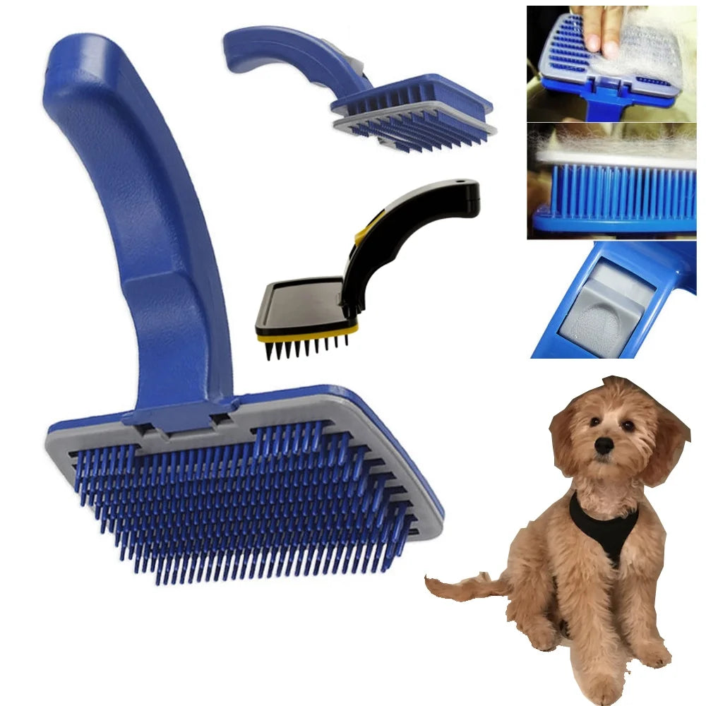 Self-Cleaning Slicker Brush – Grooming & Deshedding Tool for Dogs and Cats