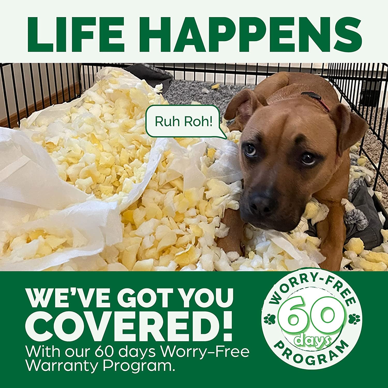 Replacement Dog Bed Cover – Plush Sofa-Style Washable Cover for Large Dog Beds (Brownstone)