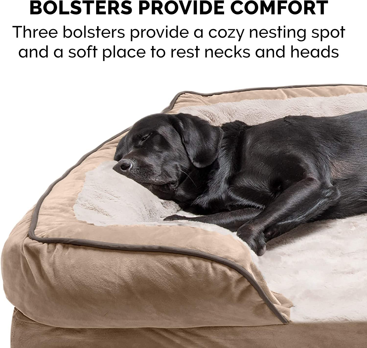 Orthopedic Dog Bed with Removable Bolsters 