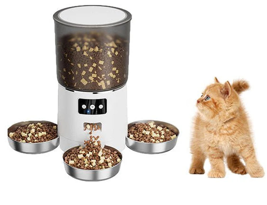HEYBO Automatic Cat Feeder – Smart App-Controlled Pet Feeder with 3 Bowls