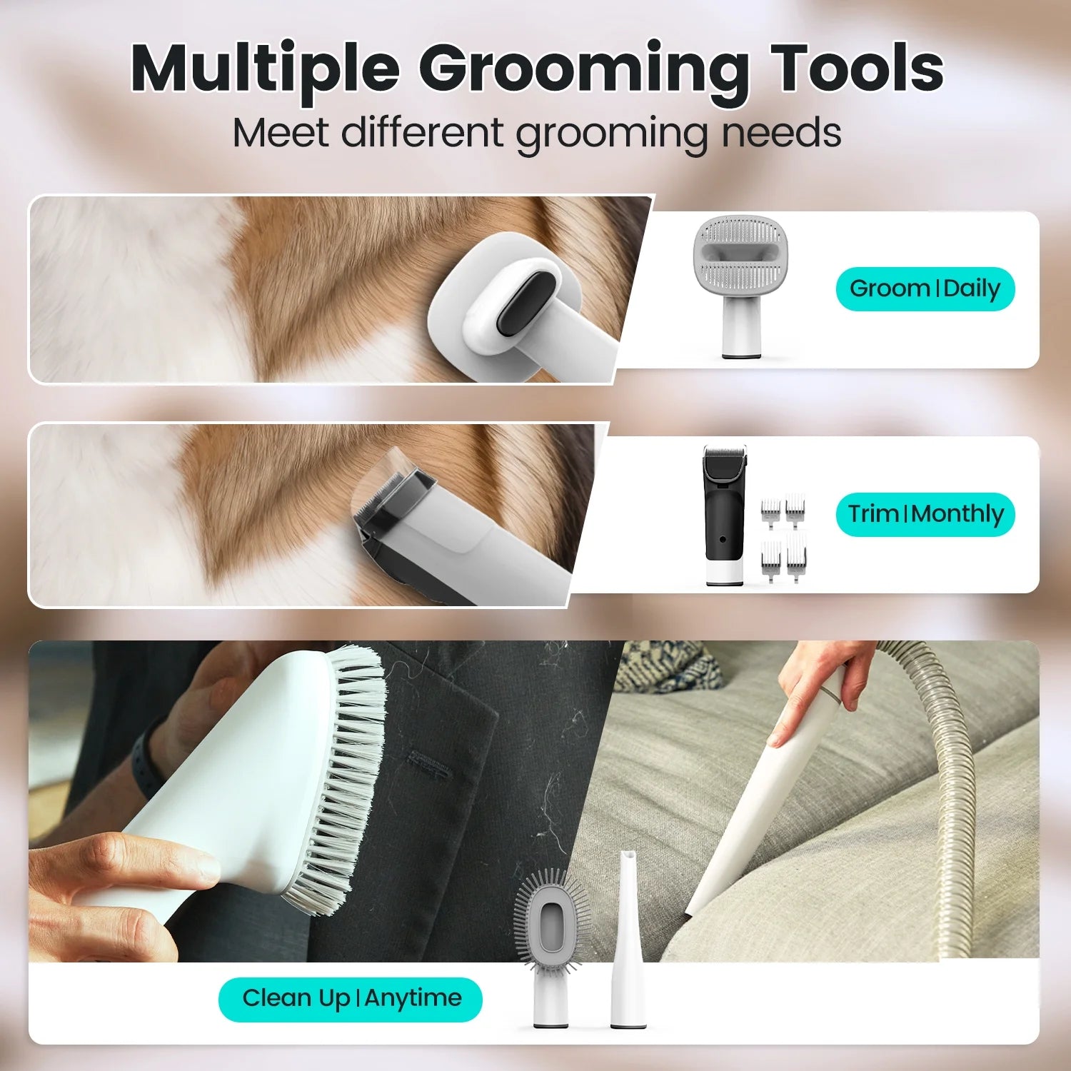 7-in-1 Dog Grooming Vacuum Kit 