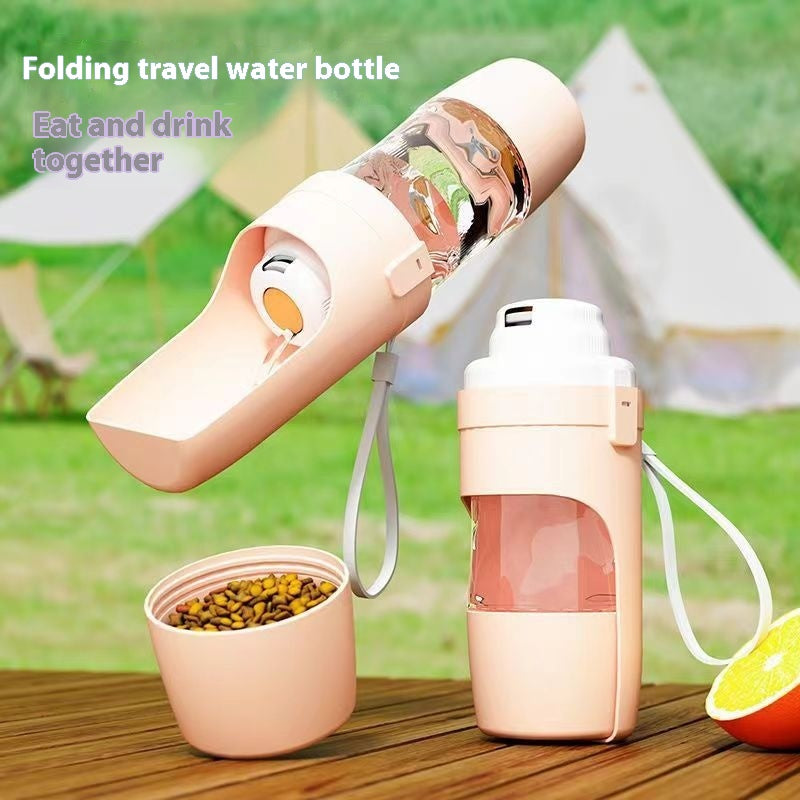 2-in-1 Travel Dog Water Bottle & Food Feeder (690ml)