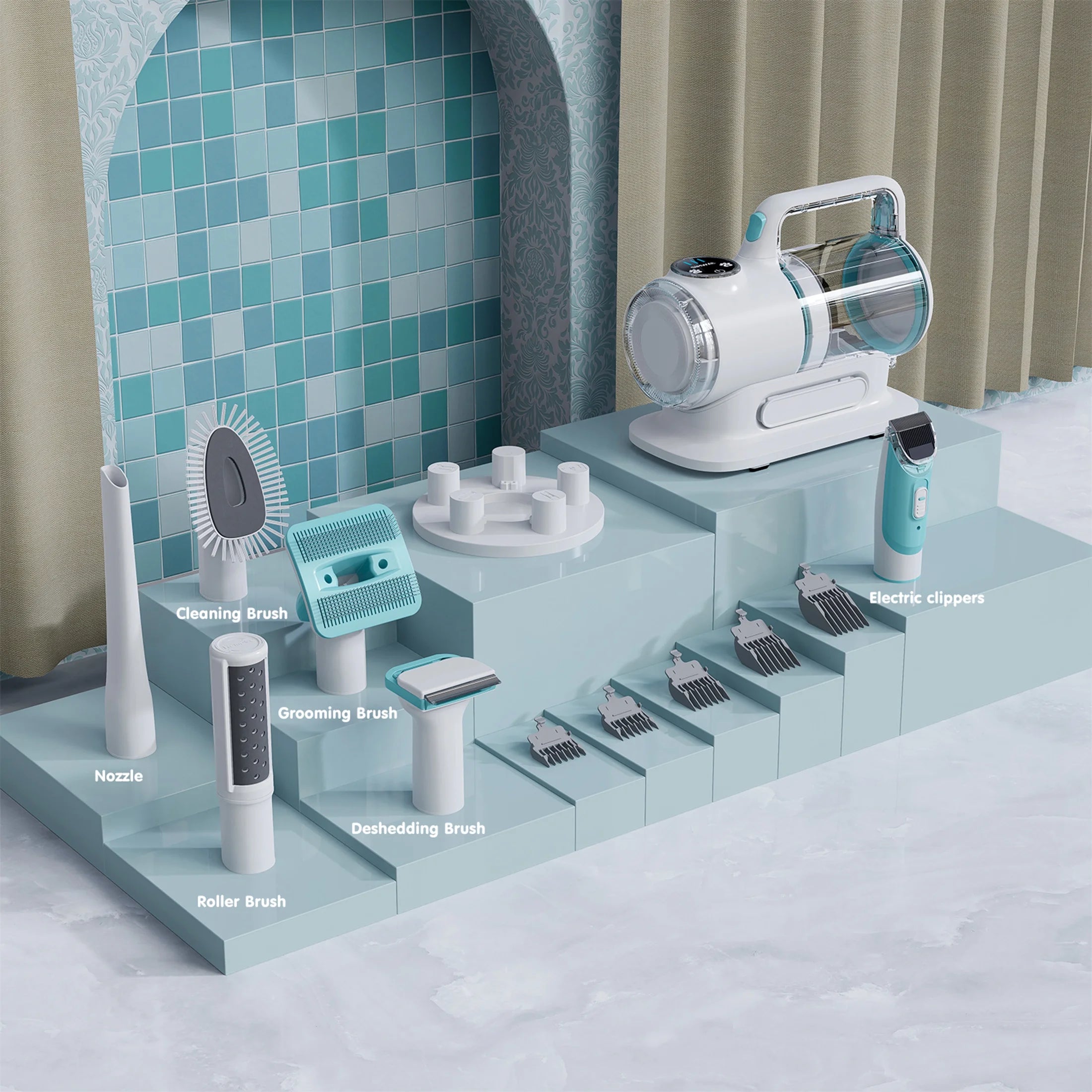 Professional 6-in-1 Pet Grooming Vacuum Kit 