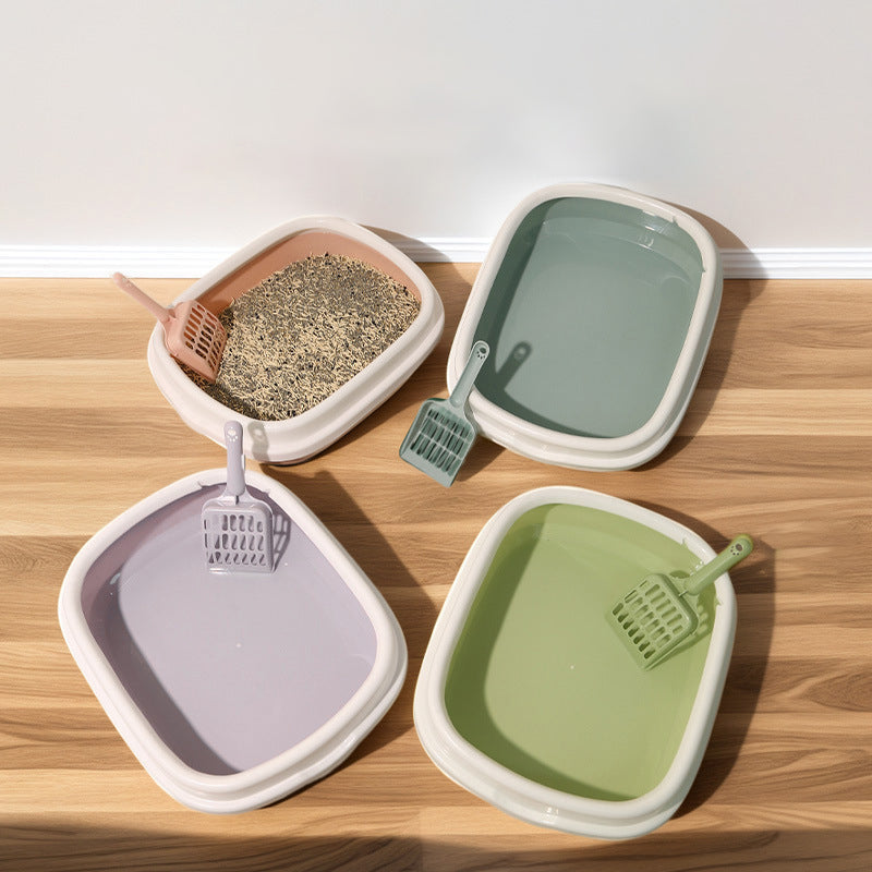 Pet Toilet Bedpan Training Plastic Sand Litter Box Cat Dog Tray with Scoop Cat Litter Box Anti-Splash Dog Clean Toilet