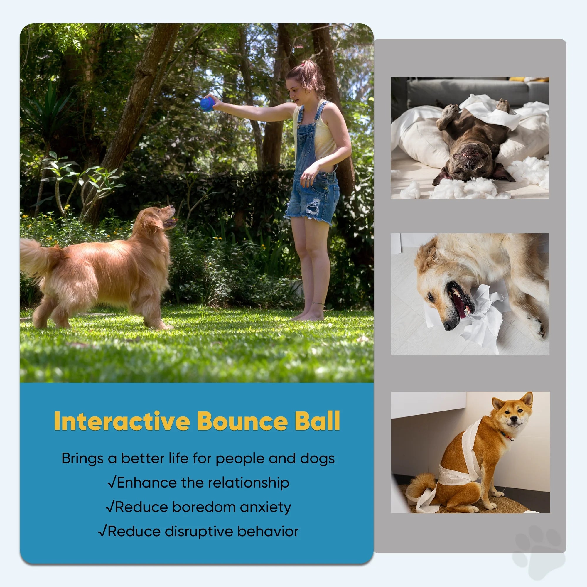 Interactive Rolling Dog Ball – Smart LED Moving Toy for Dogs