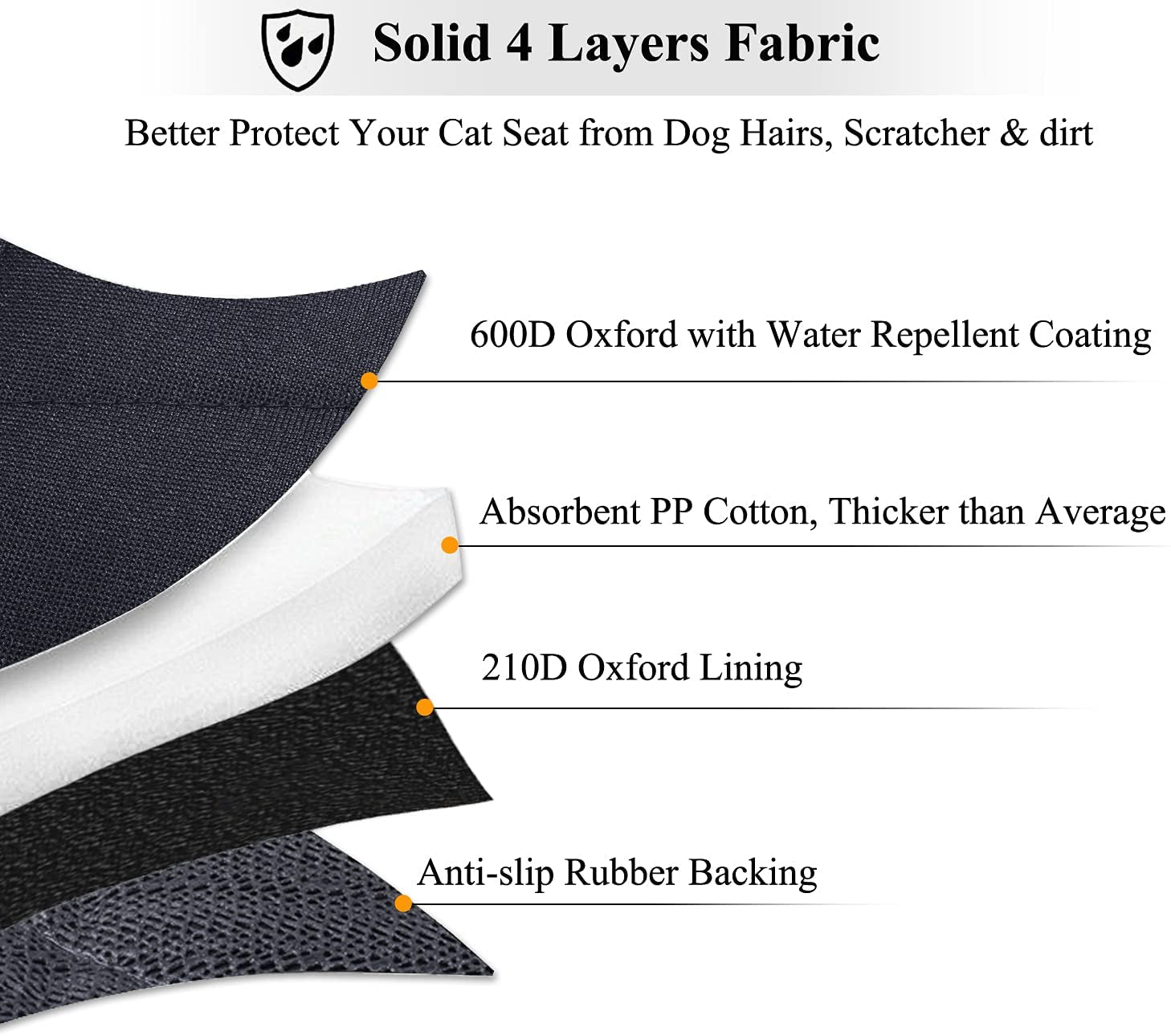 Dog Back Seat Cover – Waterproof Pet Car Seat Protector with Anti-Slip Backing (Heather Khaki) 