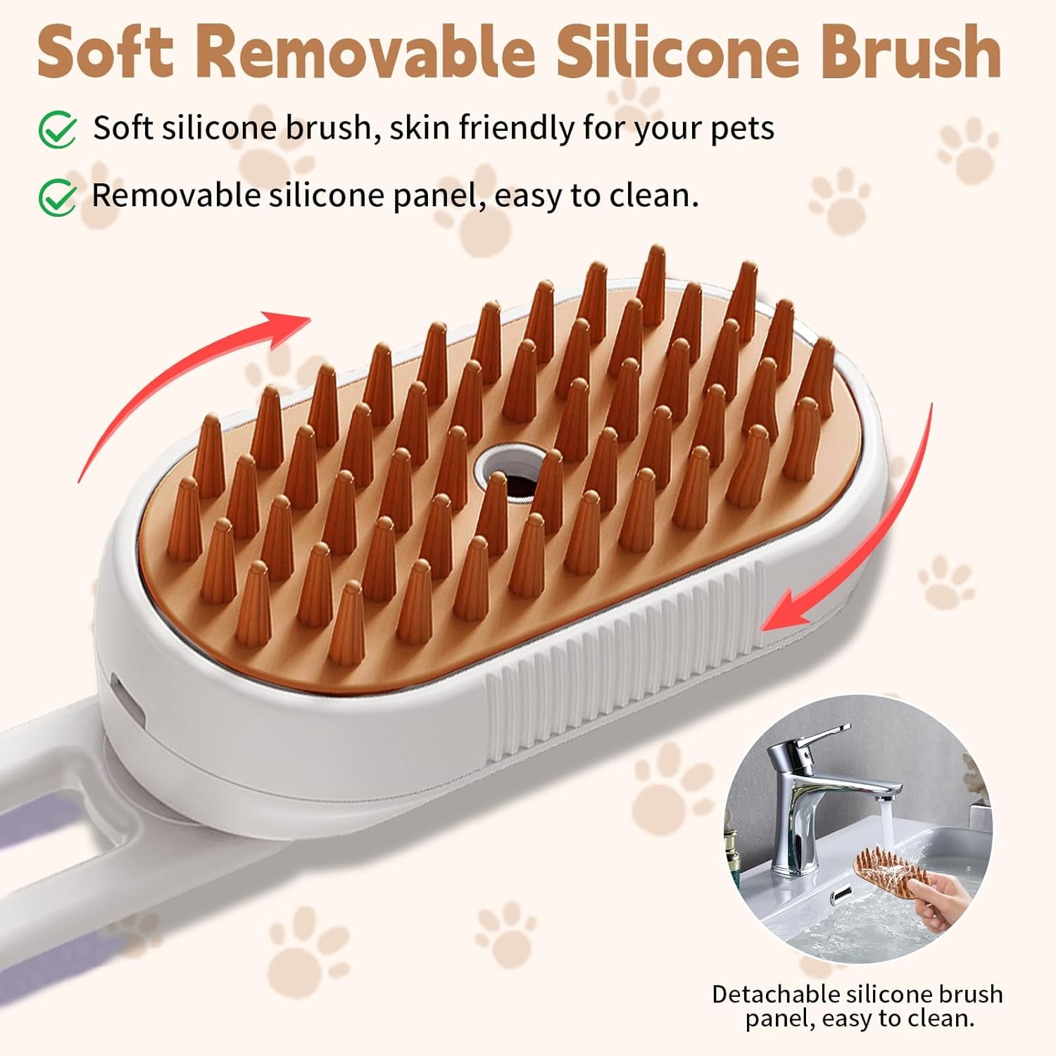 3-in-1 Pet Steam Grooming Brush for Cats & Dogs
