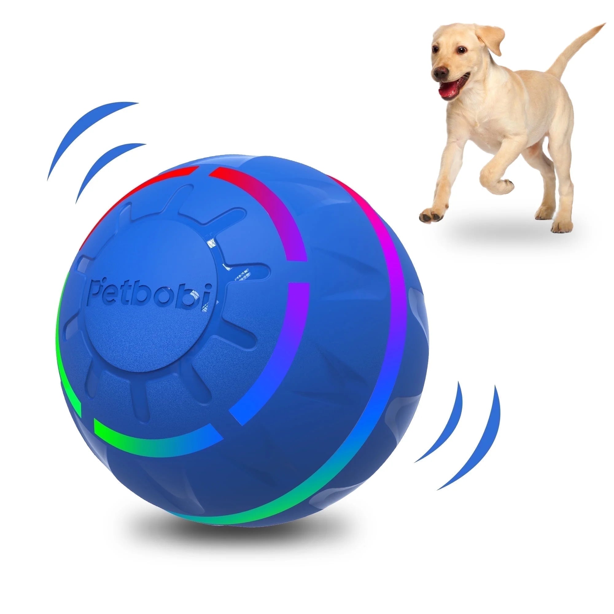 Interactive Rolling Dog Ball – Smart LED Moving Toy for Dogs