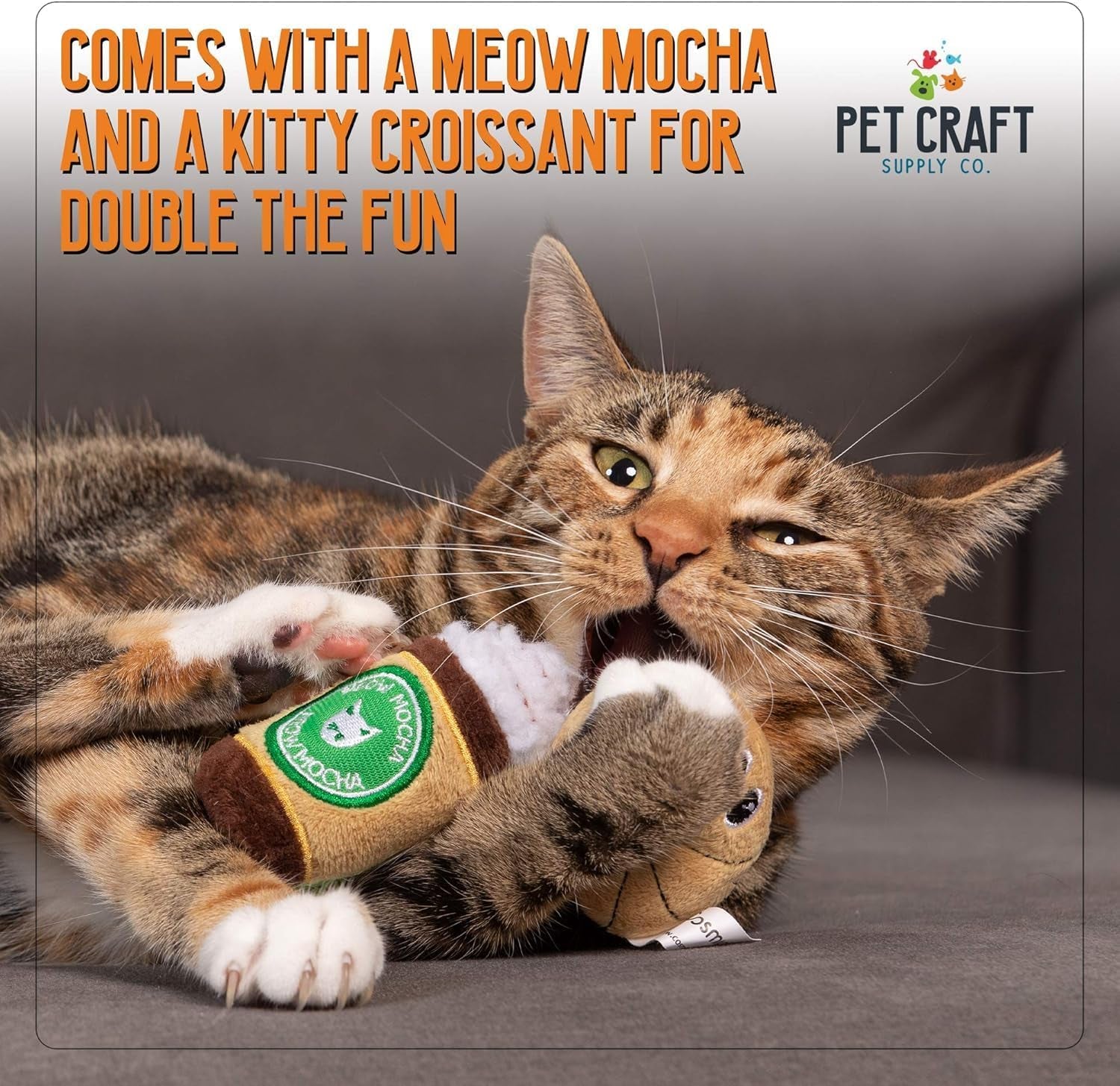 Silly Snacks Catnip Toys – Plush Crinkle Cat Toys with Catnip & Silvervine (2 Pack)