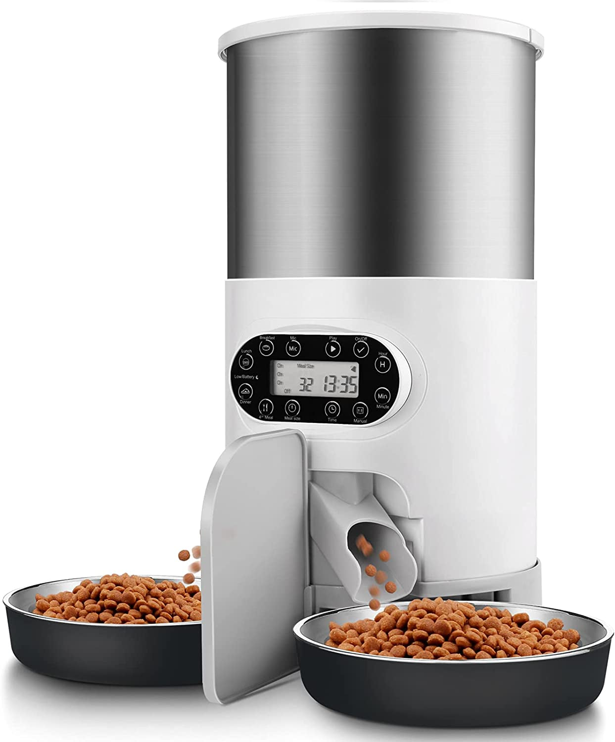 Automatic Cat Feeder – 4.5L Timed Pet Food Dispenser with Dual Bowls & Voice Recorder